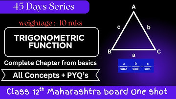 TRIGONOMETRIC FUNCTION CLASS 12th ONE SHOT HSC BOARD EXAM 2026 #oneshot 