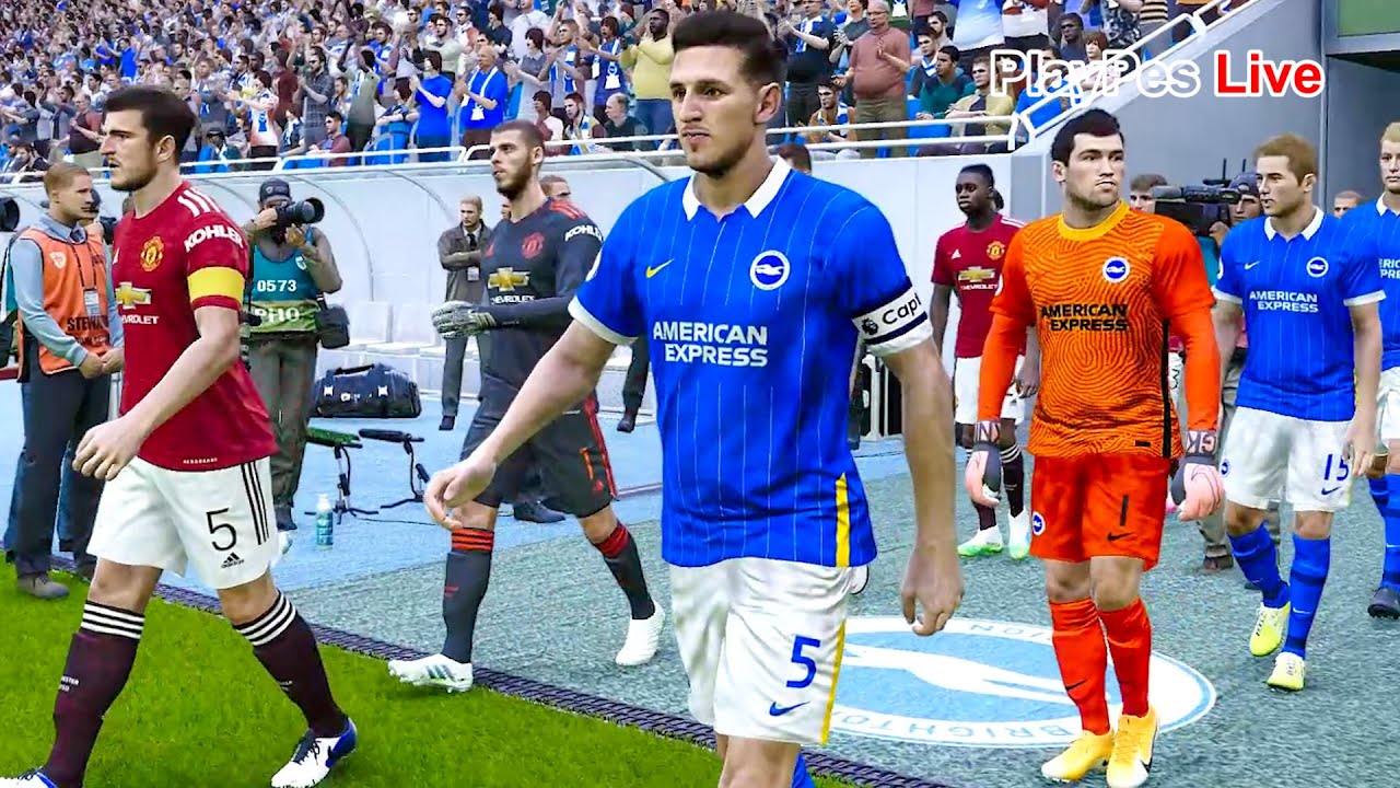 PES 2021 - Brighton & Hove Albion vs Manchester United - Full Match & Goals - Gameplay PC