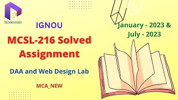 MCSL-216  Solved Assignment Jan-23/July-23 || MCA_NEW || IGNOU || Dalaltechnologies