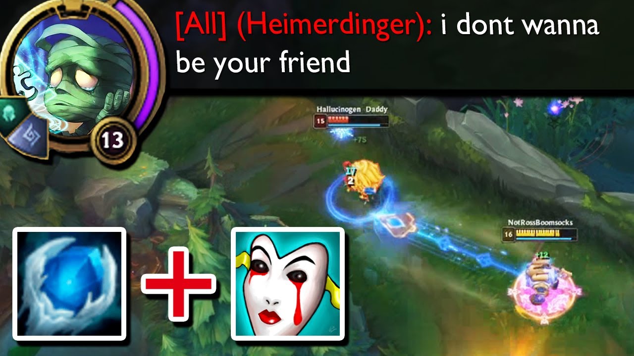 Amumu but these two items must be bugged on him because they are permanently active