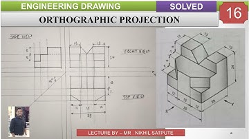 Engineering Drawing | Orthographic Projections Problem 16 | Learn with Nikhil