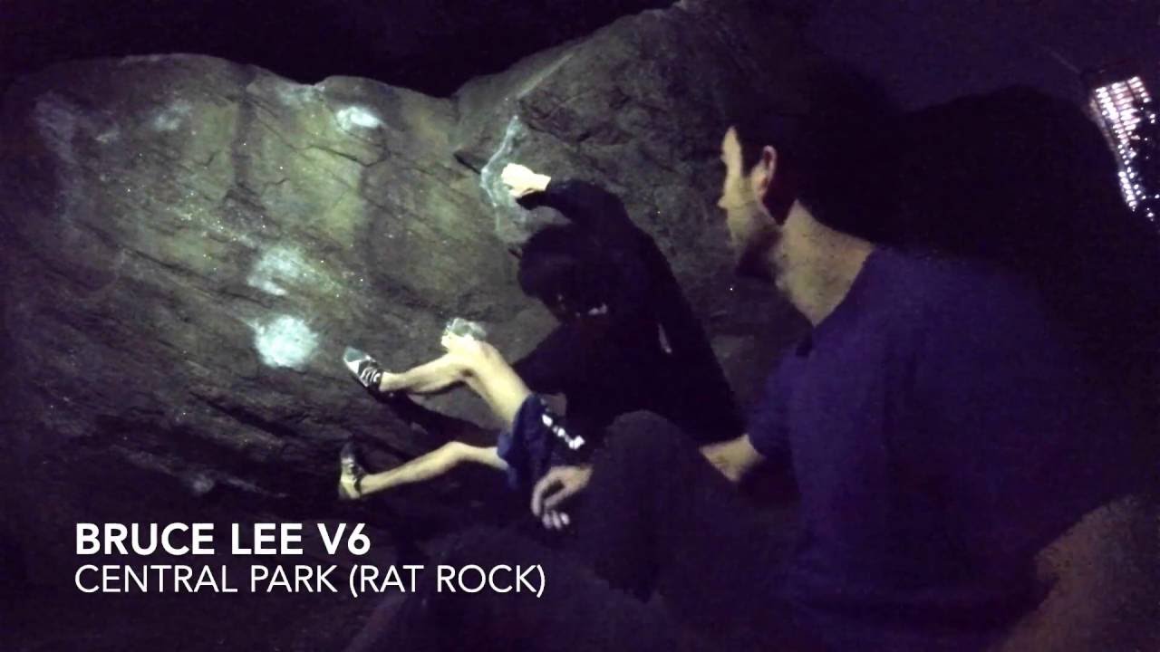 Central Park Bouldering - Rat Rock - Bruce Lee V6