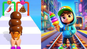 Stacky Ice Cream run Vs Subway Surfer Gameplay #subwaysurfer #stackyicecreamrun