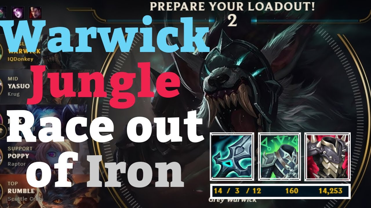 Warwick Jungle (tank build) bot lane is tilting - Race out of Iron - Part 9.