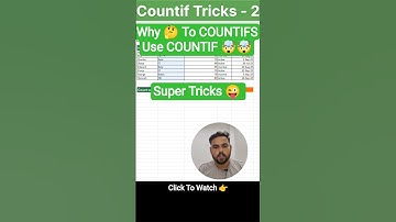 Excel COUNTIF vs. COUNTIFS - The TRICK You Didn