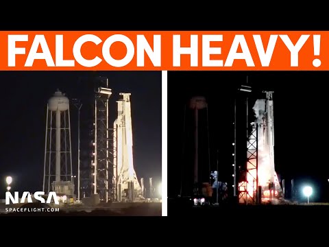 SpaceX Falcon Heavy Static Fires Ahead of USSF-44 Mission