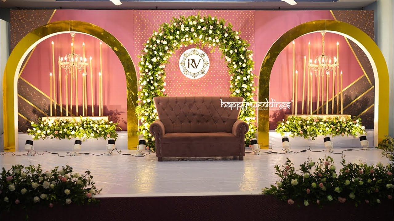 Wedding reception stage decorations at Dilash Alamcode, Attingal by ...
