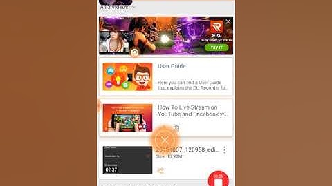 How to edit videos and send videos on YouTube using du screen recorder