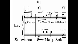 Sia - Snowman - Harp Solo Notes Sheet Music