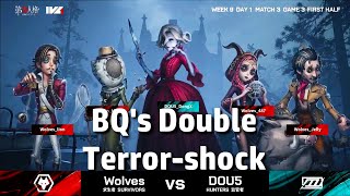 IVL:  Bloody Queen's Double Terror Shock | DOU5 vs Wolves | Identity V League [Eng Sub]