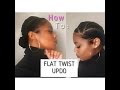 Natural Hairstyles: Flat Twist Protective Style (with low bun)