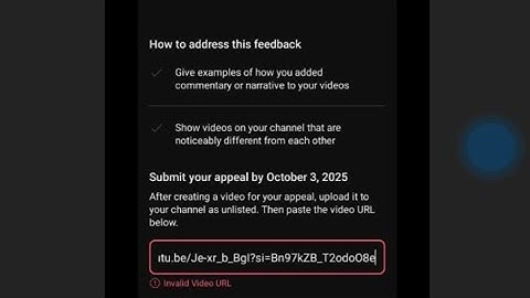 Why your video URL is invalid #youtubeappeal 