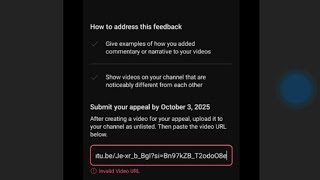 Information Why your video URL is invalid #youtubeappeal  Guide