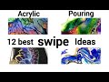 12 BEST SWIPE IDEAS for acrylic pouring. Compilation Satisfying colourful Primary Elements fluid art