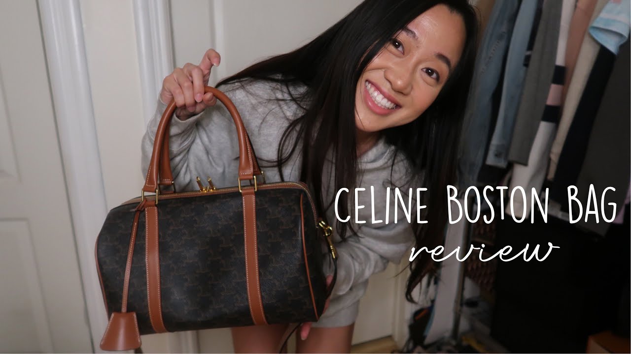 CELINE UNBOXING & REVIEW - SMALL BOSTON BAG IN TRIOMPHE CANVAS 