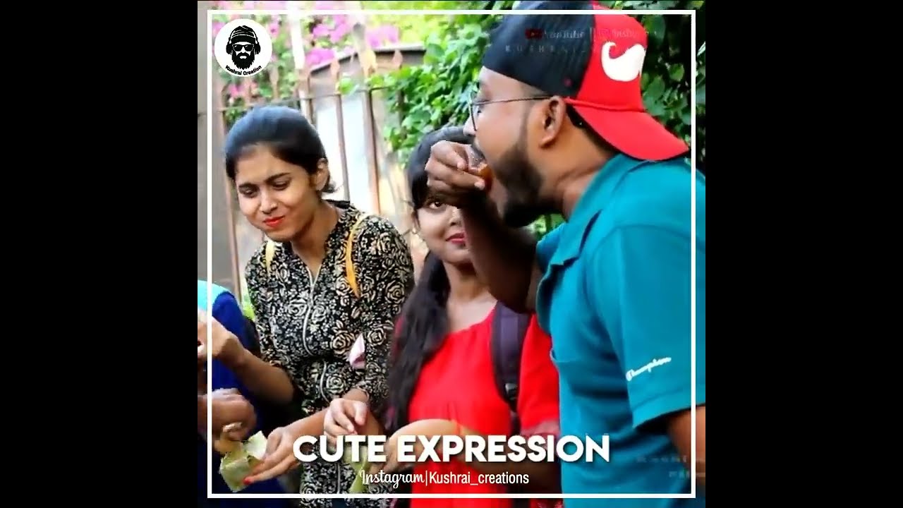 Eating Girls Pani Puri Prank  Cute Expression  Prank Video  Kushrai Creation