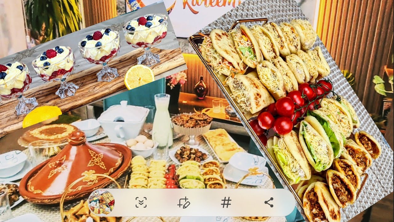 فطور  13رمضان ,البنة والبساطة ،مخمرات معمرين تحلية خيالية ، والشربة لي نالت اعجاب الجميع