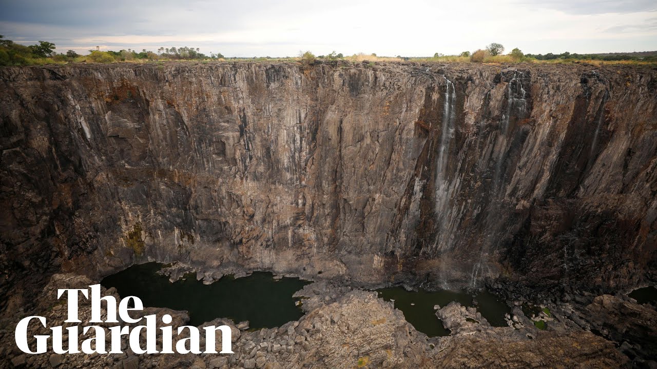 DECEMBER 2019: Victoria Falls shrinks to a trickle after worst drought in a century
