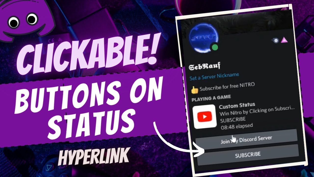 Add Clickable Buttons To Discord Status Hyperlink On Discord Youtube