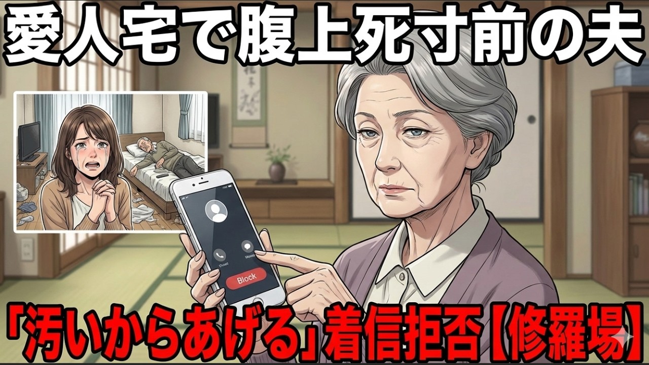 愛人宅での情事中に夫が腹上死寸前。「助けて！」と泣きつく愛人に、私は「汚いから要らないわ。あげる」と告げて着信拒否した修羅場