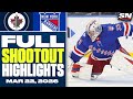 Winnipeg Jets at New York Rangers | FULL Shootout Highlights - March 22, 2026