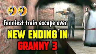 Granny is Crushed by the Train 🤣 | New Ending In *granny3* | funniest train escape ever 😆 | #shorts