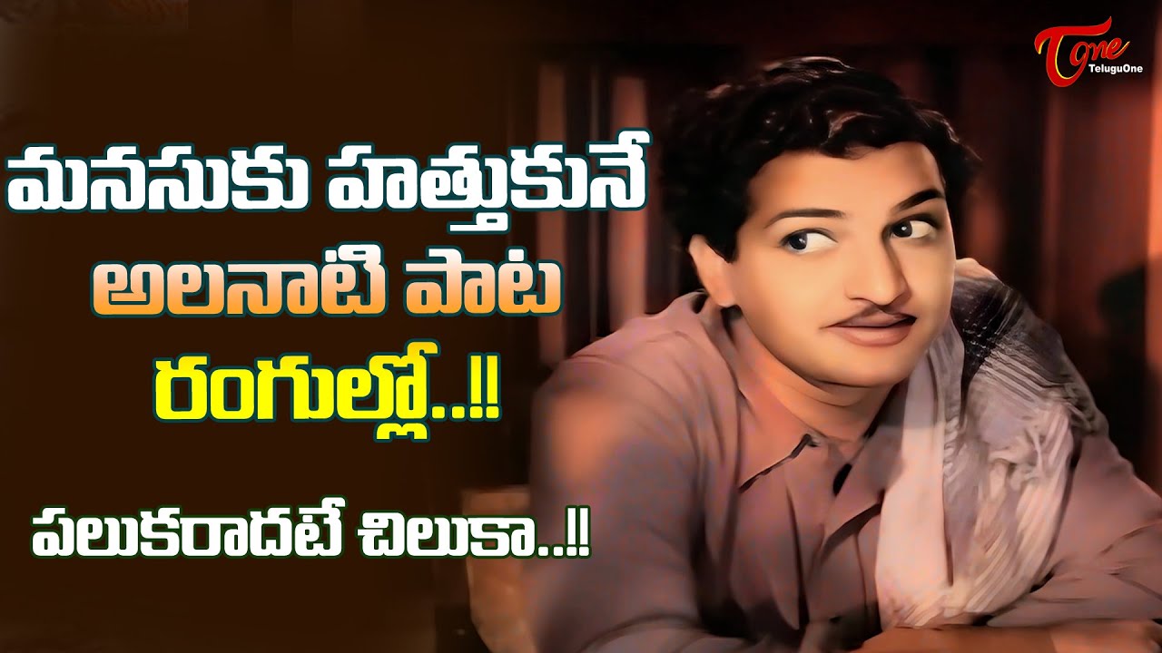 Palukaradate Chiluka Melody Hit Song in Colour   NTR Shavukaru Movie  Old Telugu Songs