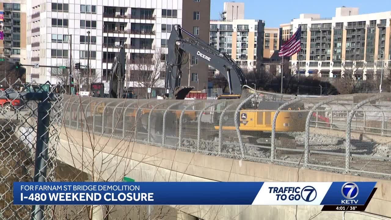 I-480 closes Friday for Farnam Street Bridge demolition