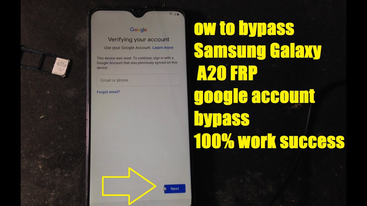 How to bypass frp lock on Samsung Galaxy A20 YouTube