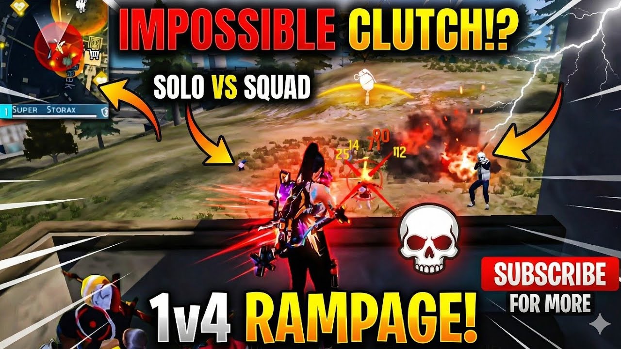 ⚡ SOLO vs SQUAD with AN94 + UMP!🔥 Epic BR Ranked Clutch | Free Fire Max ...