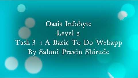 OASIS INFOBYE | WEB DEVELOPMENT INTERNSHIP