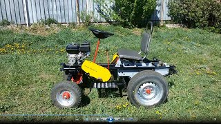 : Homemade MINI-TRACTOR and its work.