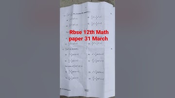 Rbse 12th Math paper 2023||rbse math paper solution||rbse mathmatics 2023||answer key math paper
