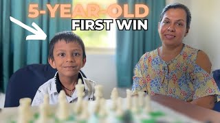 5-year-old boy wins his first chess game | Binula Minsith Jayasinghe | Second Queenstar Open 2024