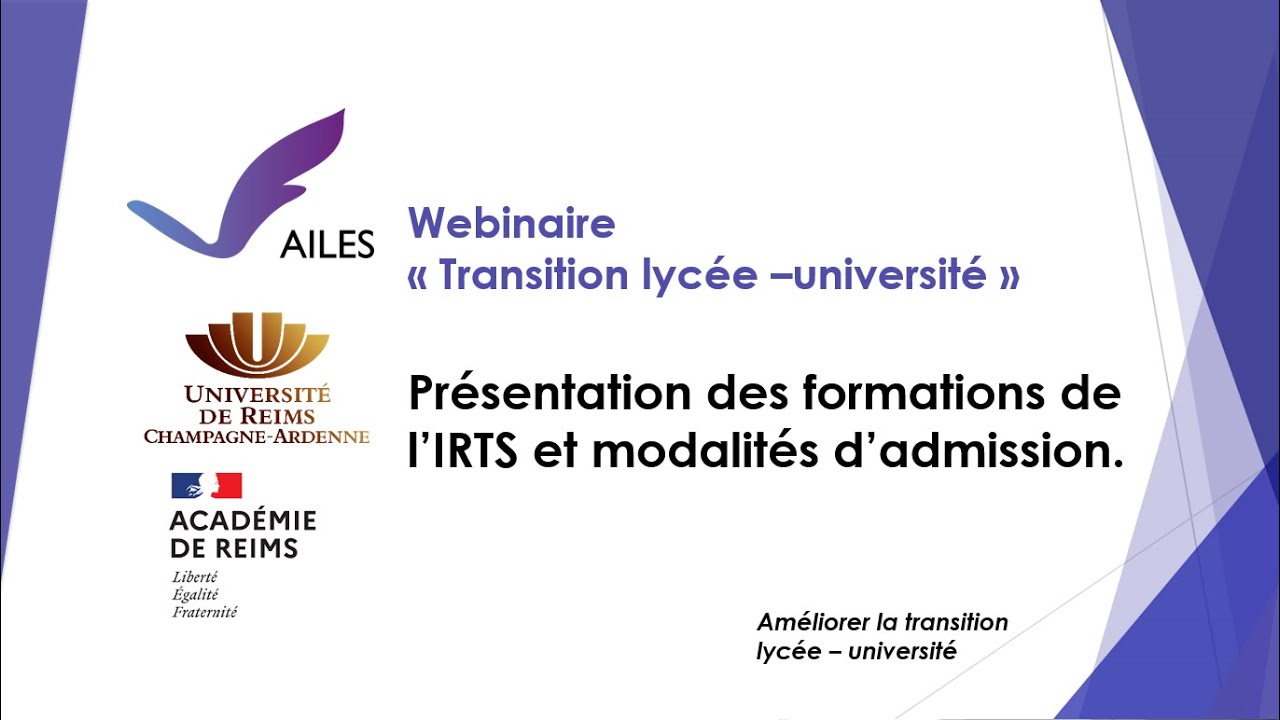 Présentation des formations de l’IRTS et modalités d’admission