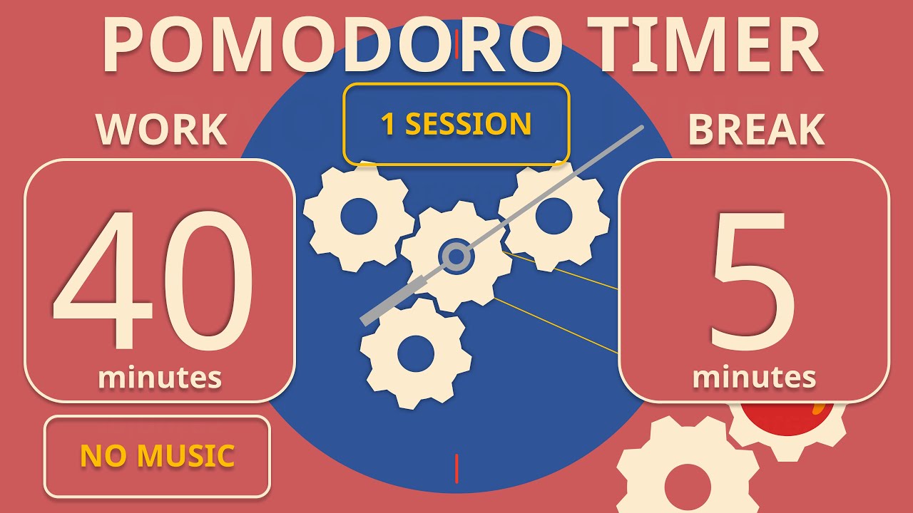 40 / 5 Pomodoro Timer - 1 session // Deep focus - Study for dreams ...