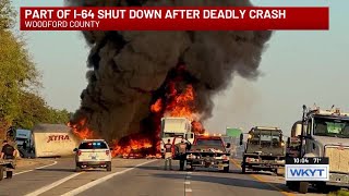 Coroner on scene of multi-vehicle I-64 crash