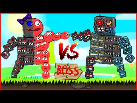 Видео: Boss Robot 4 in 1 VS Red Ball.Animation battle.Сражение красного шара  против Босса 4 в 1 Подборка