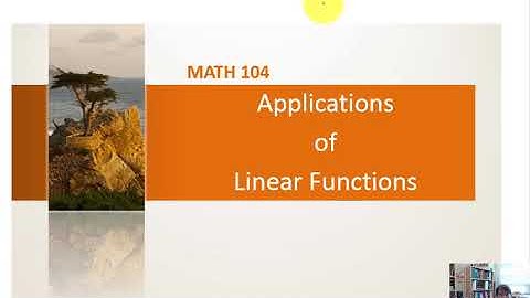 3.3a Graphing Linear Functions (Applications of Linear Functions)