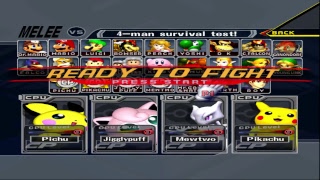 Super Smash Bros Melee Part 2, 4Player Com Battle No Voice 99 Stock
