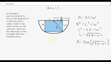 MAT271 Section 4.5 Optimization Semicircle Rectangle
