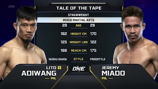 Lito Adiwang vs. Jeremy Miado | ONE Championship Full Fight