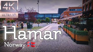 👣Walk with Me in 4K  |  Hamar city center in Norway  |  Summer 2023👣