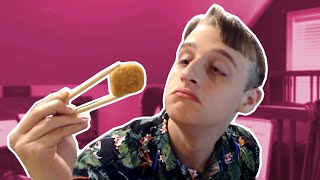 eating chicken nuggets with chopsticks (and answering questions)