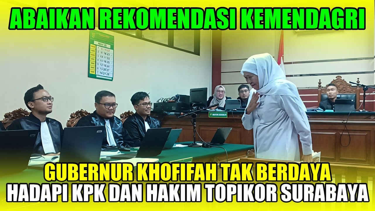 Abaikan Rekomendasi Kemendagri, Gubernur Khofifah tak Berdaya Hadapi KPK dan Hakim Topikor Surabaya