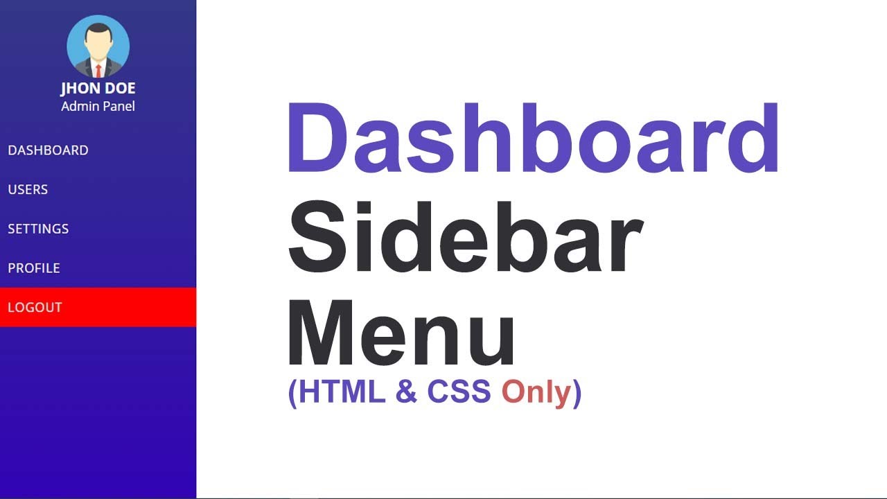 Sidebar in HTML and CSS only 😀 #html #css #sidebar - YouTube