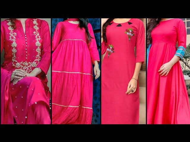 20 Awesome Pink Colour Kurti Designs For Women