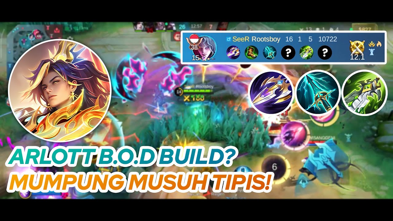 ARLOTT GAMEPLAY | ARLOTT B.O.D BUILD? MUMPUNG MUSUH TIPIS! | MLBB