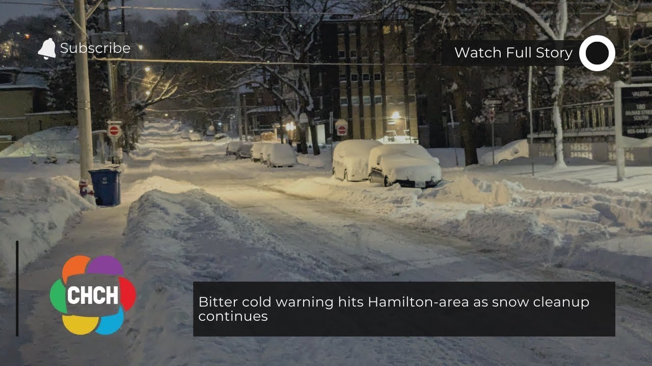 В районе Гамильтона объявлено предупреждение о сильных морозах, продолжаются работы по уборке снега.