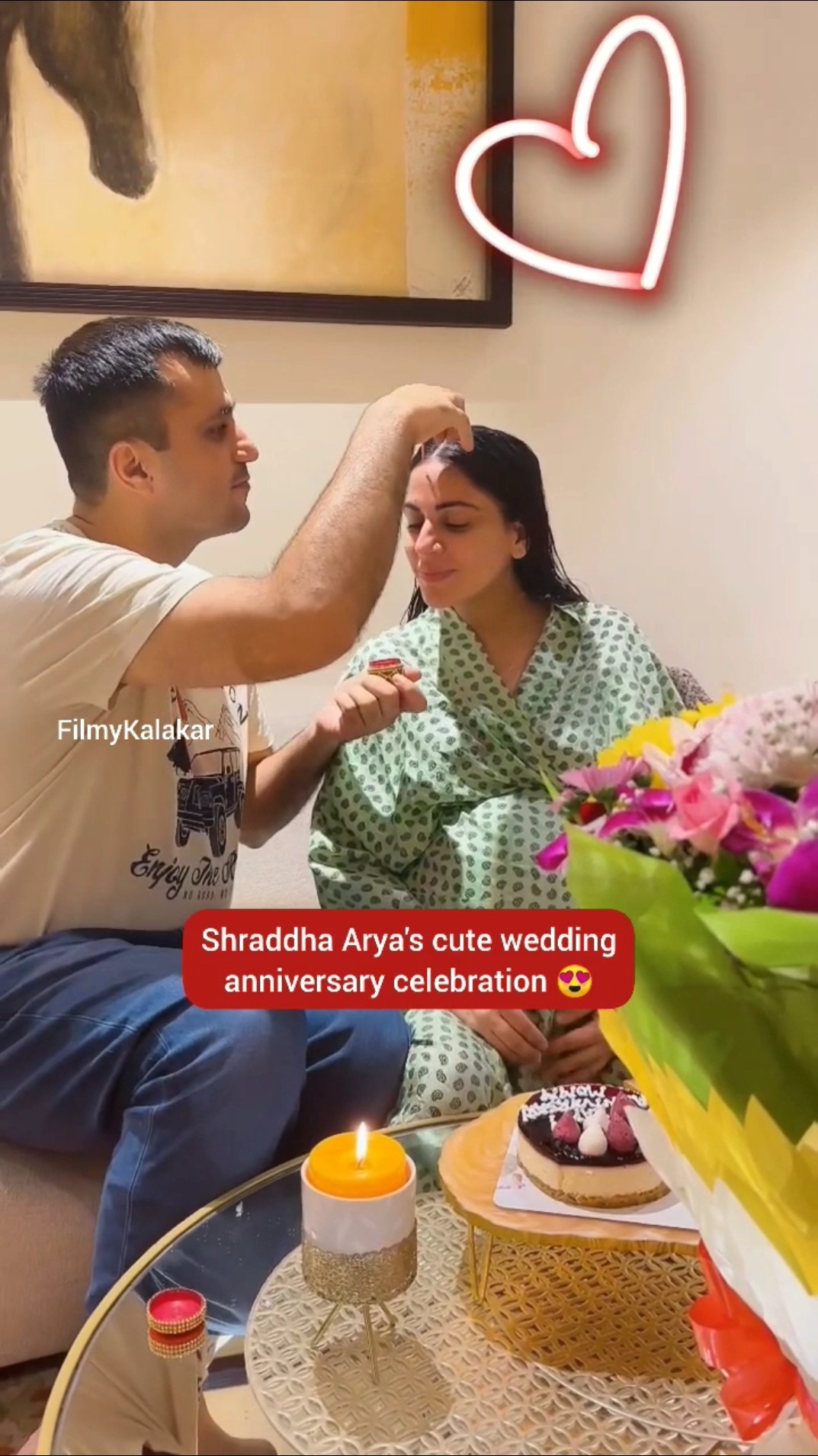 Parents-to-be #shraddhaarya #rahulnagal had a cute wedding anniversary celebration ❤️ #filmykalakar